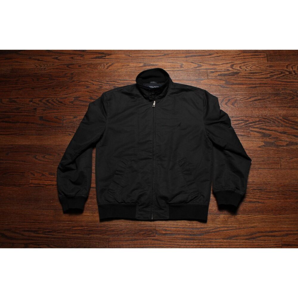 Vintage Y2k Nautica Distressed Stained Black Jacket - Medium